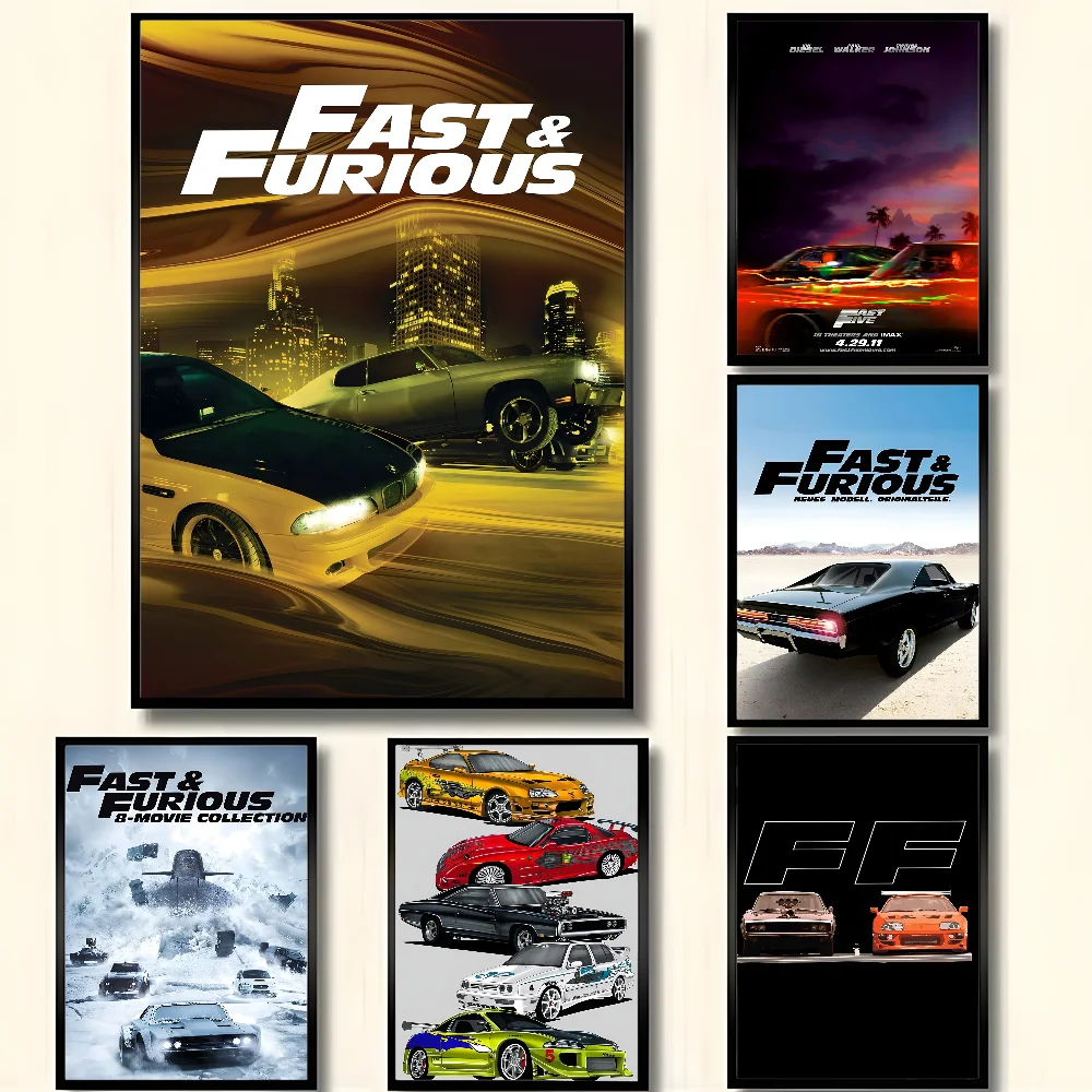 F-Fast And F-Furious 2, klassisches Vintage-Poster, HD-Kunst, klebrige Wand, wasserdicht, für Zuhause, Wohnzimmer, Schlafzimmer, Bar, ästhetische Dekoration