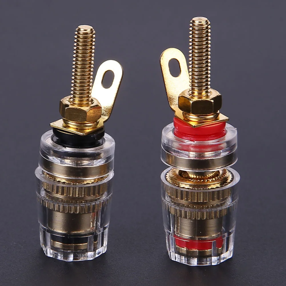 2 Stück 4 mm Messing Lautsprecher Verstärker Binding Posts Terminals für Bananenstecker Image