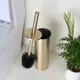 Set di scopini per WC in acciaio inossidabile Strumento per la pulizia della spazzola per la pulizia del bagno della toilette circolare in oro spazzolato