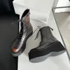 Frauen Plattform Stiefel Leder Männer Dicke Sohle Knöchel Sexy Weibliche Punk Motorrad Schuhe Kampf Booties Plus Größe Größe 35-45