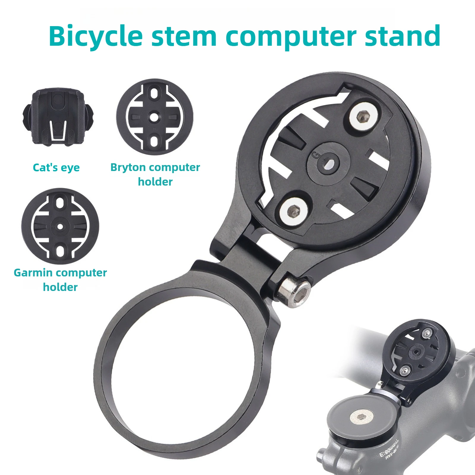 Supporto per computer da bicicletta Cronometro per bici Supporto per GPS Attacco manubrio Tappo superiore Supporto per computer Supporto per telefono per Garmin Bryton Cateye Wahoo