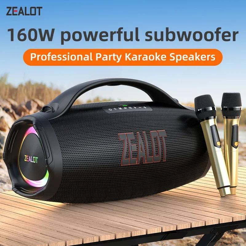 Zealot-S98M Bluetooth Speaker with Wireless Microphone, Portable Loud Party Bluetooth Speaker Full Range Drivers/Deep Bass