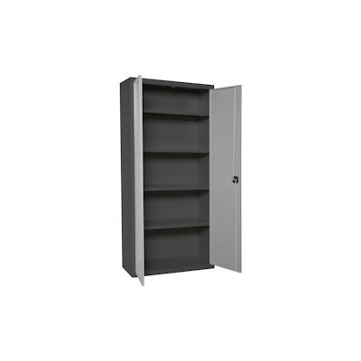 PROREGAL Stahlschrank AMEGO | HxBxT 180x60x40cm | 4x Fachboden | Grau-Anthrazit | Metallschrank Flügeltürenschrank Image