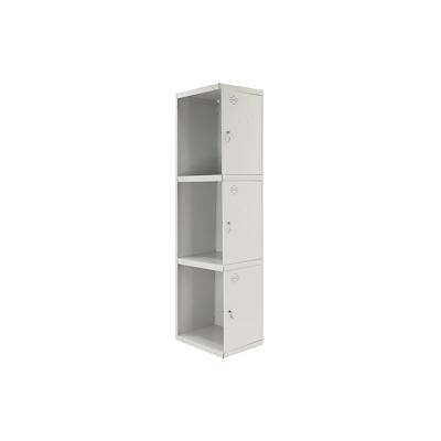 PROREGAL Spind AMEGO | HxBxT 180x30x50cm | 3 Abteile | Anbaumodul | Grau-Grau | Schließfach Garderobe Image