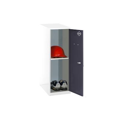 PROREGAL Schließfachschrank AMEGO | HxBxT 91,5x30x50cm | 1x Fachboden | Ohne Standfüße | Anthrazit-Weiß | Spind Schließfach Garderobe Image