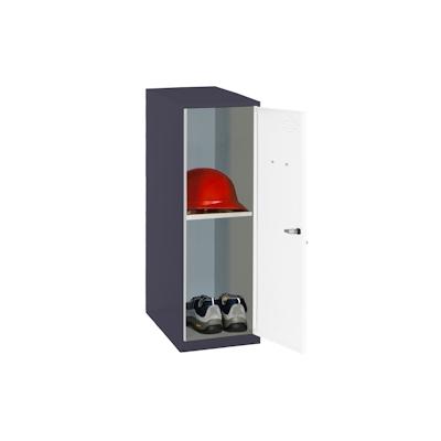 PROREGAL Schließfachschrank AMEGO | HxBxT 91,5x30x50cm | 1x Fachboden | Ohne Standfüße | Weiß-Anthrazit | Spind Schließfach Garderobe Image