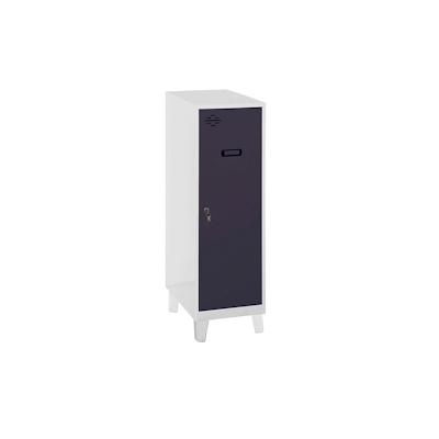 PROREGAL Schließfachschrank AMEGO | HxBxT 101,5x40x50cm | 1x Fachboden | Mit Standfüße | Anthrazit-Weiß | Spind Schließfach Garderobe Image
