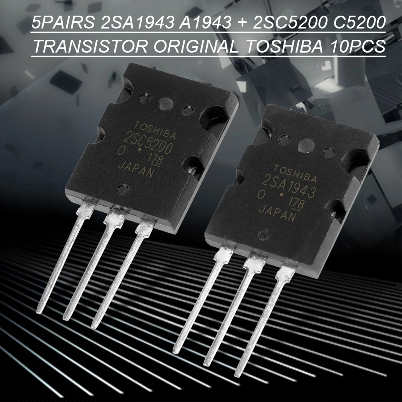 5 Pair Black 2SA1943 2SC5200 High Power Matched Audio Transistor
