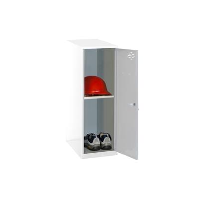 PROREGAL Schließfachschrank AMEGO | HxBxT 91,5x30x50cm | 1x Fachboden | Ohne Standfüße | Grau-Weiß | Spind Schließfach Garderobe Image
