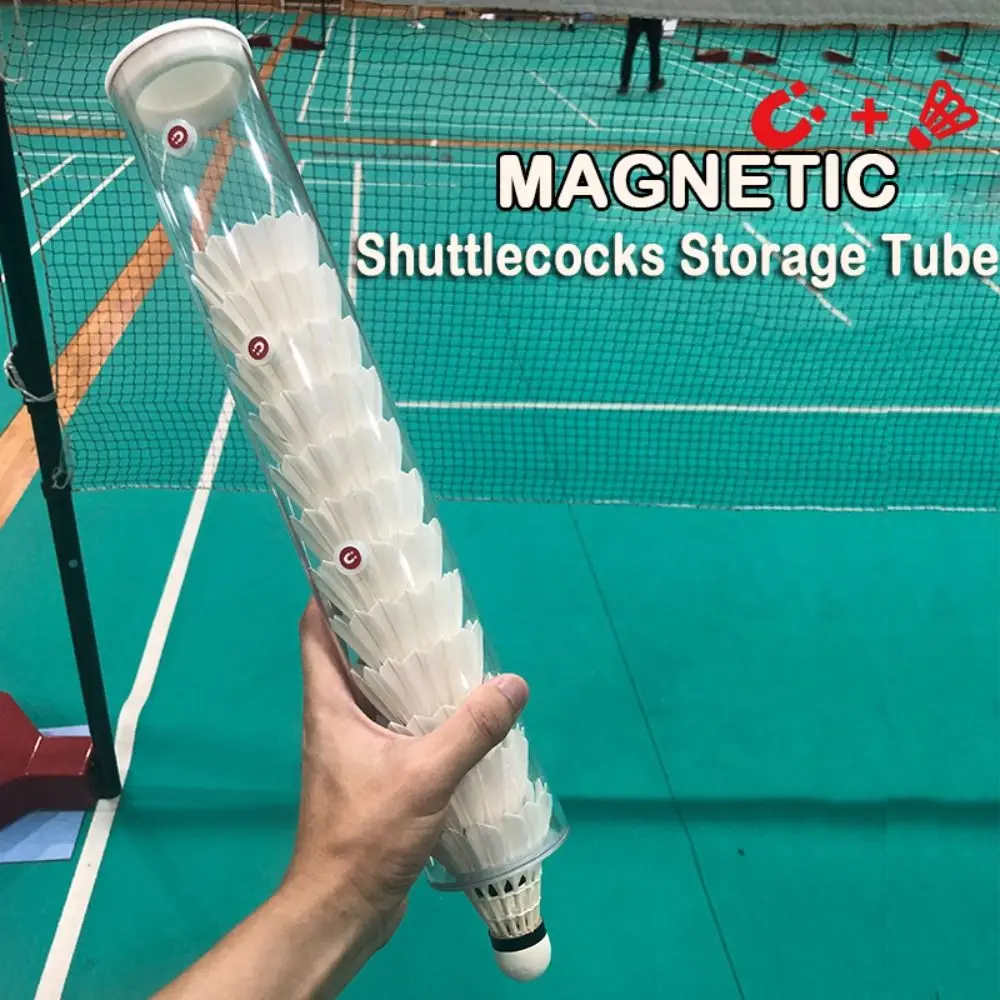 Magnetic Tube Badminton Cylinder Shuttlecocks Storage Tube Badminton Balls Holder For Indoor Outdoor Gym Badminton