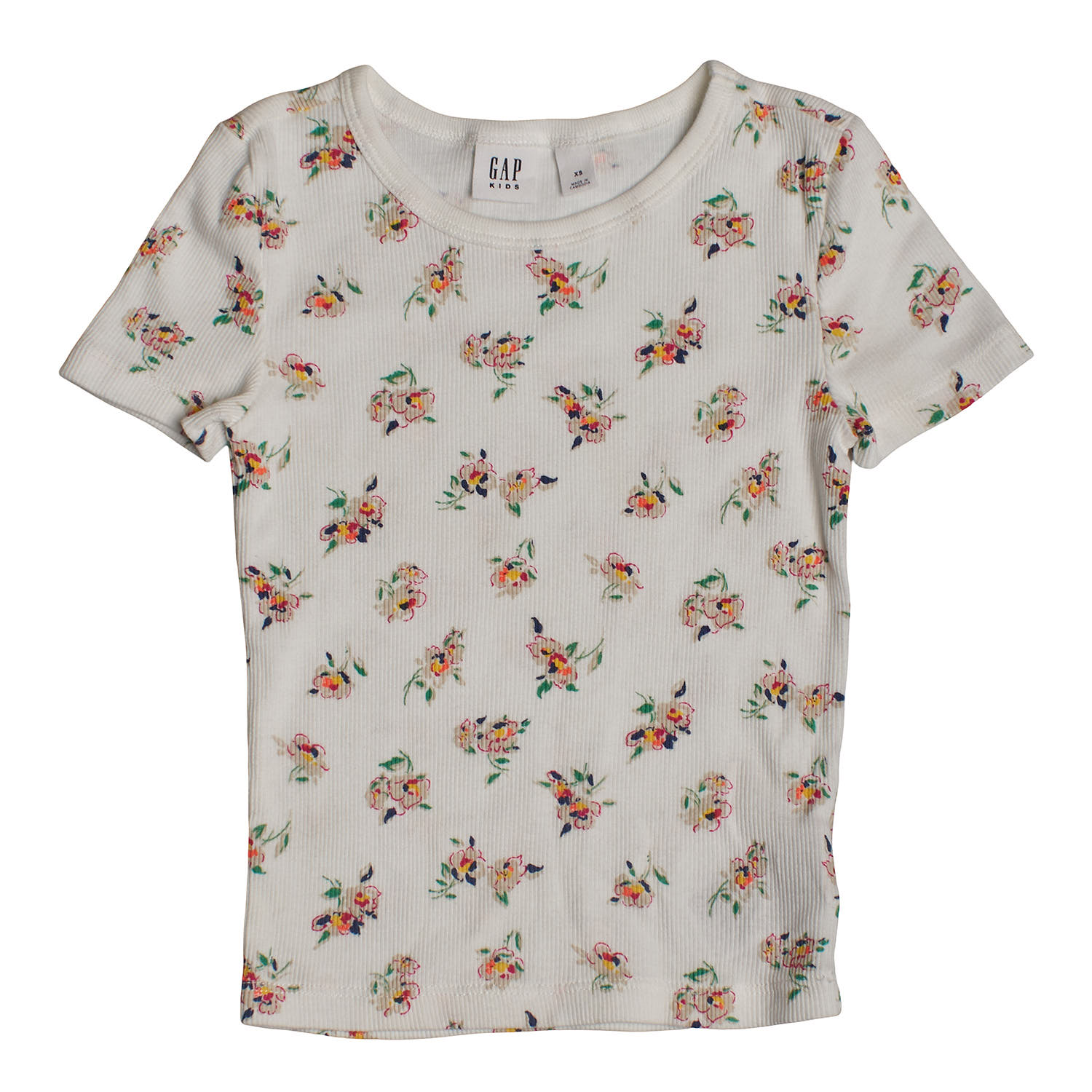 Gap Girls' Ribbed Short-sleeved T-shirt 601390 - White - Size 4-5Y | Gap Sale | Discount Designer Brands