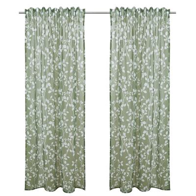 Gardine MY HOME "Issoire" Gr. 3, grün (olive), B:140cm H:225cm, Polyester, Gardinen Image