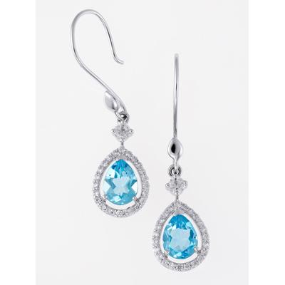 Paar Ohrhänger LADY, silber (silber 925), Ohrringe, Damen, Blautopas,Zirkonia ct, Silber 925 (Sterlingsilber) Image