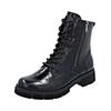 Schnürstiefelette REMONTE "Remonte Stiefelette Lederimitat", Damen, Gr. 41, schwarz (schwarz lack), Lederimitat, casual, Schuhe