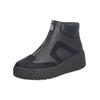 Keilstiefelette RIEKER "Rieker Stiefelette Lederimitat", Damen, Gr. 40, schwarz, Lederimitat, casual, Schuhe