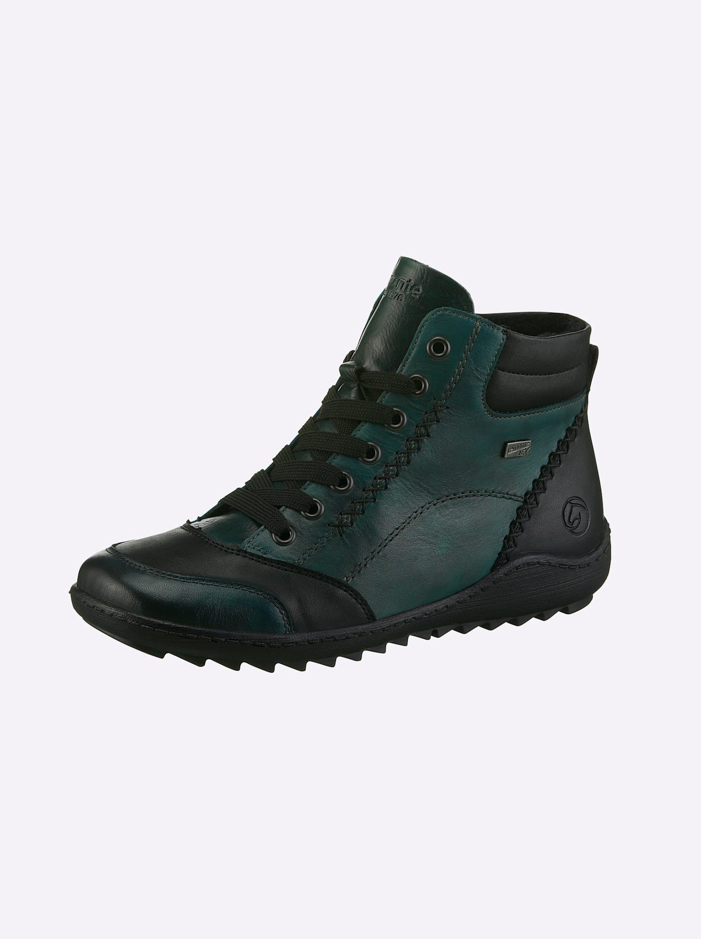 Stiefelette REMONTE, Damen, Gr. 40, grün (dunkelgrün), Glattleder, Synthetik, Schuhe