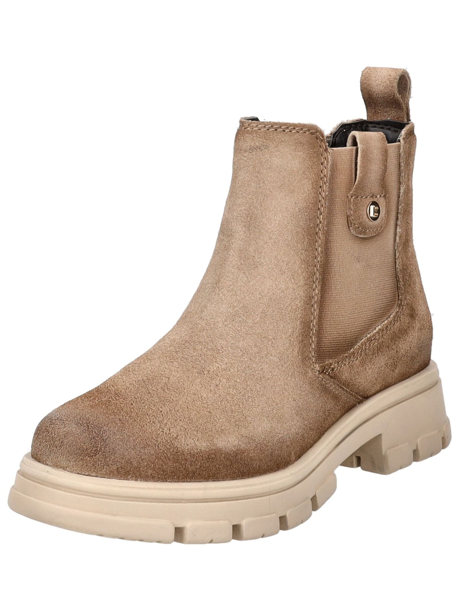 Stiefelette BAGATT "BAGATT Stiefelette Veloursleder", Damen, Gr. 41, beige (taupe), Veloursleder, Schuhe
