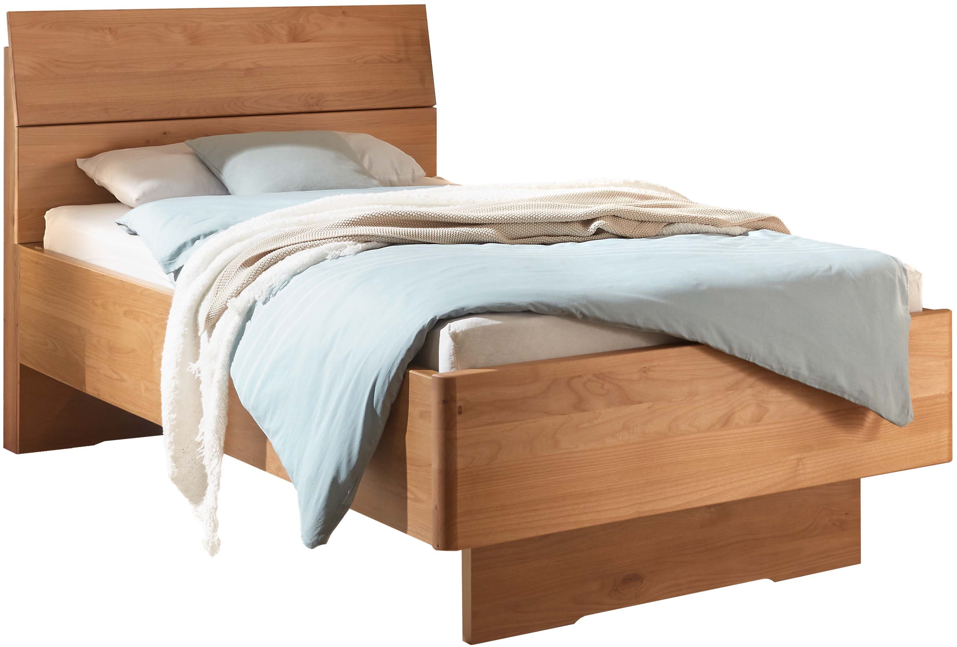 Holzbett WIEMANN "Cardiff, Bettgestell, Bettrahmen, teilmassiv Erle", erle teilmassiv, B:90cm L:200cm, Betten, Kopf- und Fußteil aus Massivholz in Erle, verschiedene Größen Image