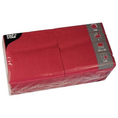 Papstar Papierservietten farbig uni 1-lagig 500 Stück rot, 33x33 cm Image