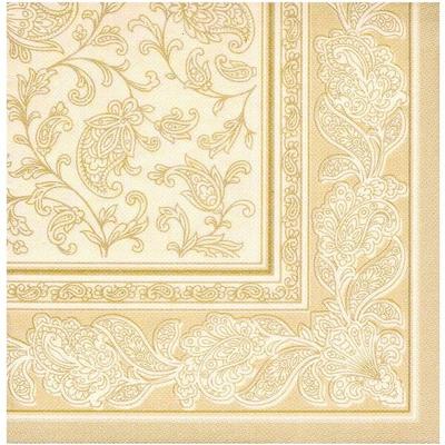 Papstar Motiv-Servietten ROYAL Collection Ornaments 1-lagig 50 Stück champagner, 40x40 cm Image