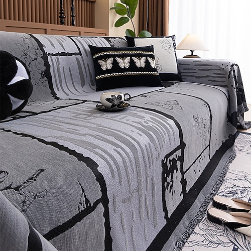 Chenille-Sofa-Wurfdecke luxuriöse All-Season-Sofa-Husse einteilige Sofahülle Image