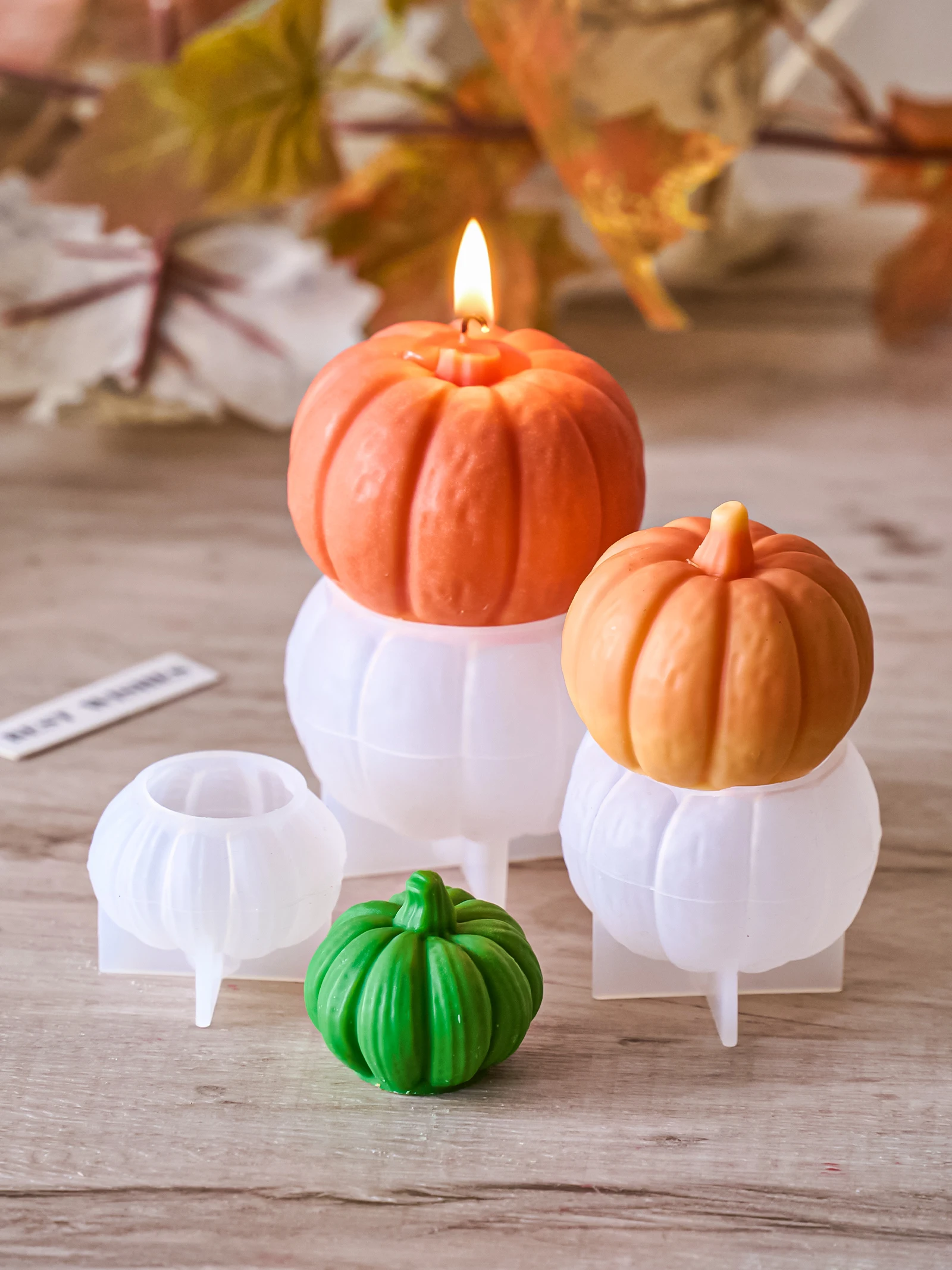 Halloween Kürbis Silikonform DIY Aromatherapie Kerzen Ornamente Form handgemachte Seife machen Harz Gips Handwerk Gießen Image