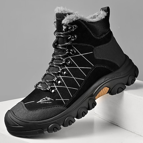 Taktische Winterstiefel für Herren mit Fellfutter – warme, wasserdichte Militär-Wanderstiefel für Outdoor-Überleben, Camping und kaltes Wetter Image