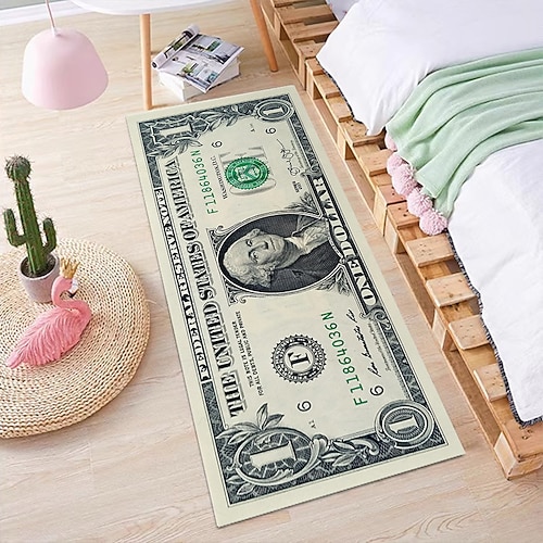 Kreativer Dollar-Teppich, Bodenmatte mit Gelddesign für Küche, Schlafzimmer, Nachttisch, Eingangsbereich und Heimdekoration Image