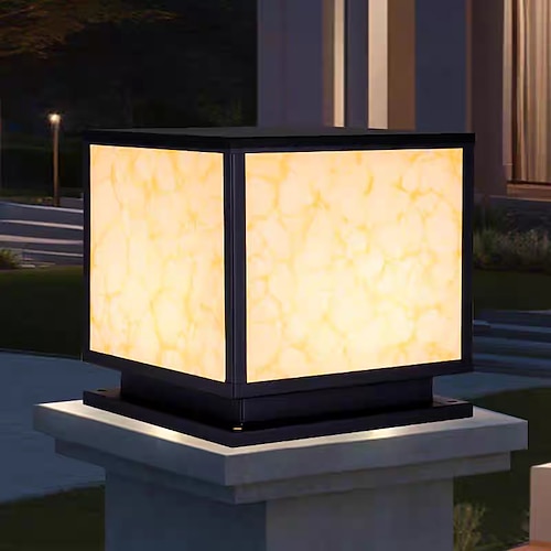 Außenpfostenlampe aus Aluminium, LED-Säulenpfosten, Laternensäulenleuchte für den Hofeingangsgarten, 110–240V Image