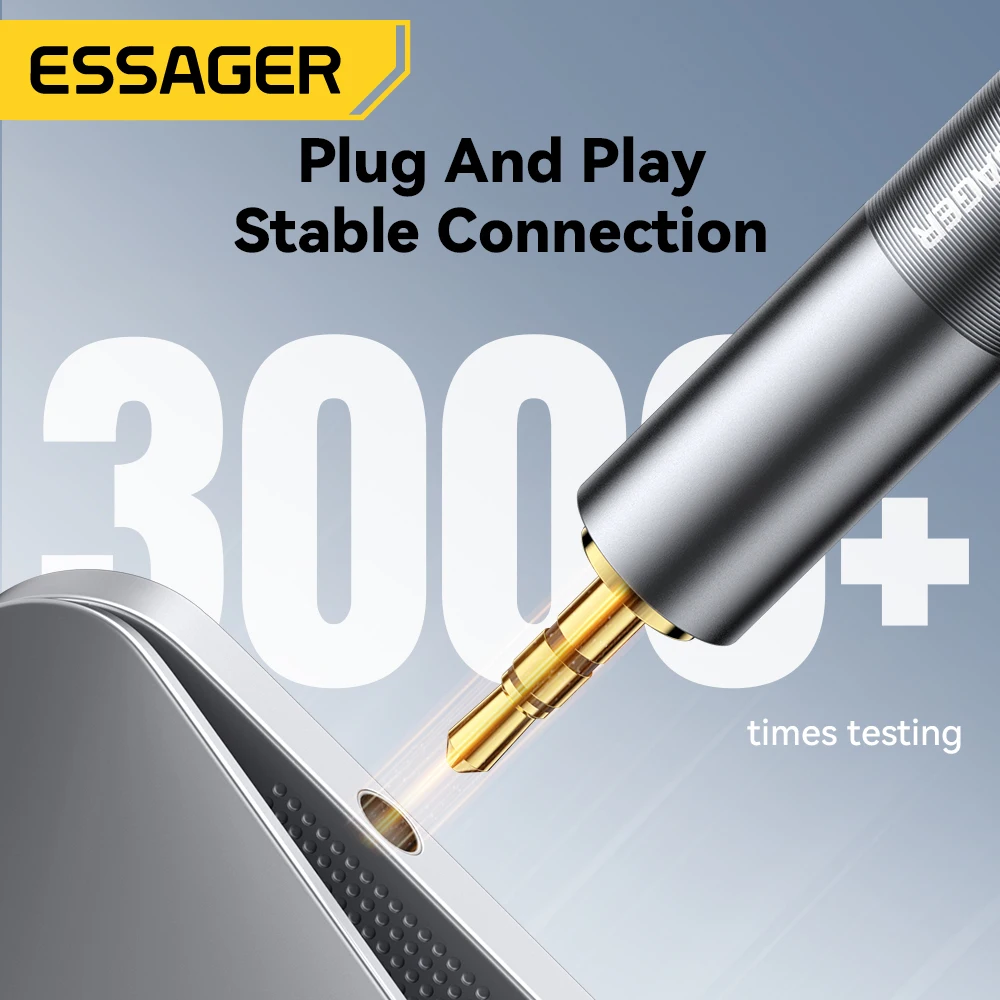 Essager 3,5 mm auf 6,5 mm Audio-Jack-Adapter für Telefon, PC, Kopfhörer, Lautsprecher, Soundkarte, Gitarre, DVD-Verstärker, 6,5 bis 3,5 mm Konverter Image