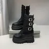 12CM Marke Damen Goth Plattform Stiefeletten Mode Schnalle Niet Punk Keile High Heels Frauen Stiefel Party Straße Frau schuhe