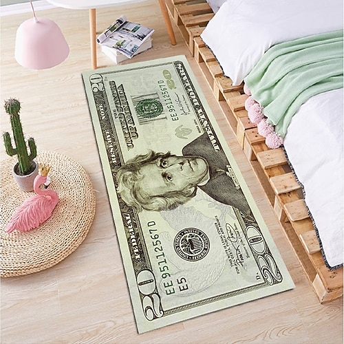 Kreativer Dollar-Teppich, Bodenmatte mit Gelddesign für Küche, Schlafzimmer, Nachttisch, Eingangsbereich und Heimdekoration Image