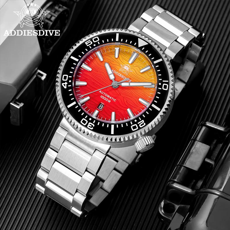 ADDIESDIVE AD2526 Automatische mechanische Taucheruhr Japan 8215 1000 m wasserdicht Saphir Doppelkuppel Keramiklünette BGW9 Image