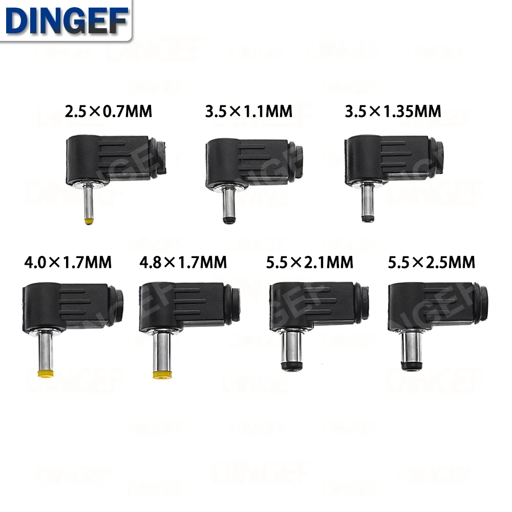 1PCS DC stecker 90 grad winkel 5,5*2,1mm DC power stecker verdrahtung montage 5,5*2,5mm schweißen draht typ 4,8x1,7mm 4,0x1,7mm 3,5x1,35mm Image