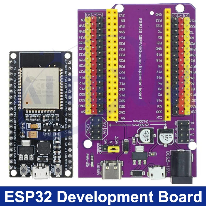 ESP32-Entwicklungsplatine TYPE-C/MICRO USB CP2102 WiFi+Bluetooth Dual Core ESP32-DevKitC-32 ESP-WROOM-32 Erweiterungsplatine 38 PINS Image