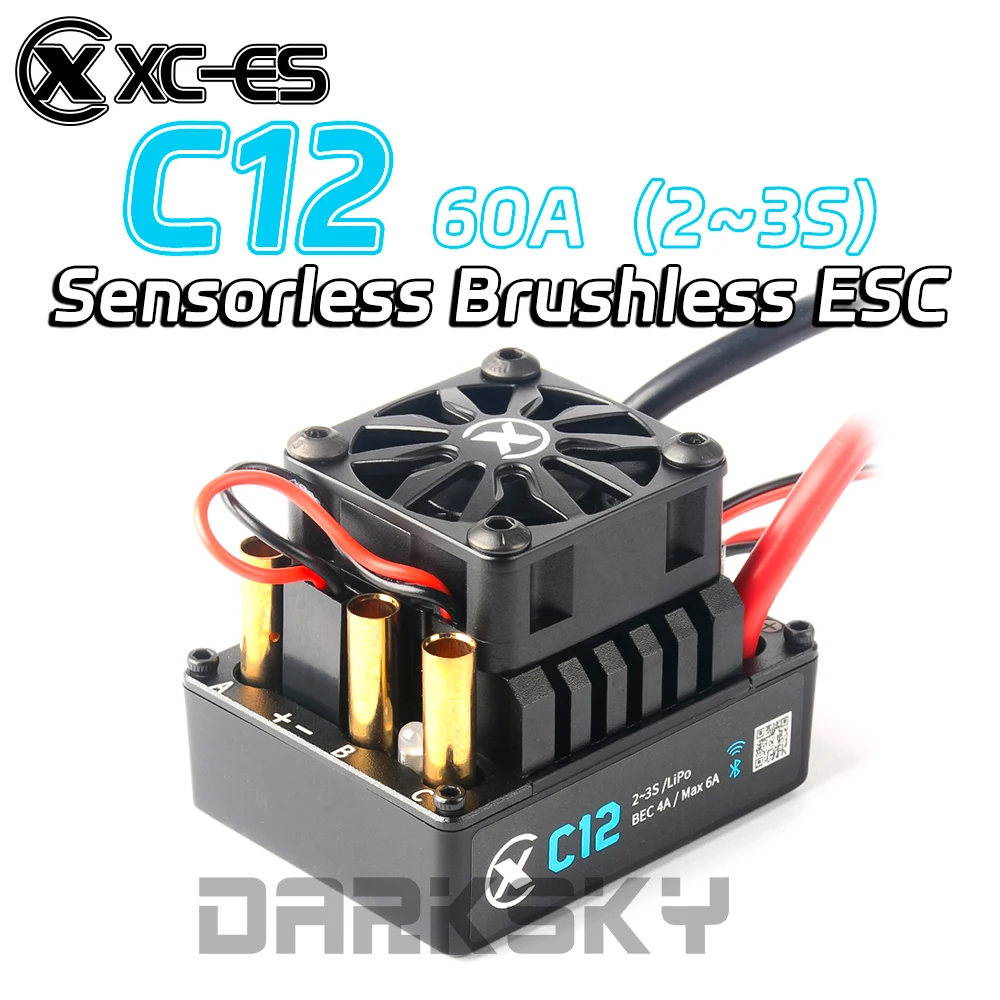 XC C12 60A Bürstenloser Regler 2-3S LiPo-Akku für 1/10 1/12 RC Modellauto LKW Buggy On-Road Racing Zubehör