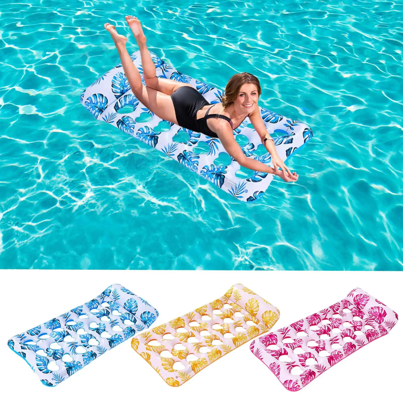 Pool schwimmt Erwachsene faltbare aufblasbare Floß Wasser Liege Sonnenbräunung Zubehör Bett Floß Wasser Hängematte Schwimmen Luftmatratzen Image