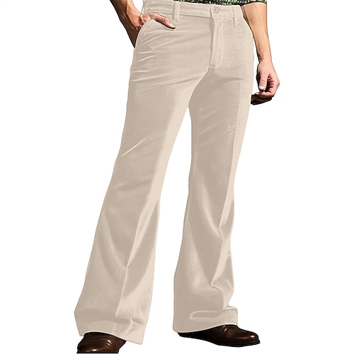 Herren Anzughose Cordhose Schlaghosen Hose Chinos Tasche Knöpfe Einfach Komfort Formell Party Arbeit Mode Klassicher Stil Armeegrün Blau Mikroelastisch Image