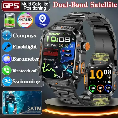 Military-Grade GPS Position Smart Watch Men 3ATM Waterproof Compass 540mAh Bluetooth Call 100+Sports Smart Watch Man For XIAOMI