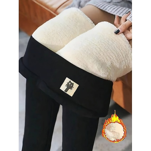 Damen Leggings mit Fleecefutter Strumpfhosen Leggings Urlaub Vintage Ethno-Stil Volle Länge Hohe Taille Grafik Tiermotiv Hoher Schnitt Thermowarm Komfort Hohe Elastizität Innen Urlaub Straße Blau Image