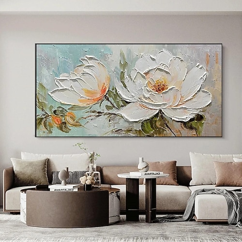 handgefertigtes 3D-Blumenölgemälde-Meisterwerk mit sanften Pastelltönen und lebendigen Akzenten, das eine reichhaltige Impasto-Technik und zarte Pinselstriche zeigt, perfekt für elegante Wohnkultur Image