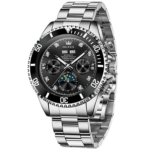 Olevs 6729 Herrenuhren Luxus Original vollautomatische mechanische Armbanduhr Kalenderwoche wasserdichte Leuchtuhren Image