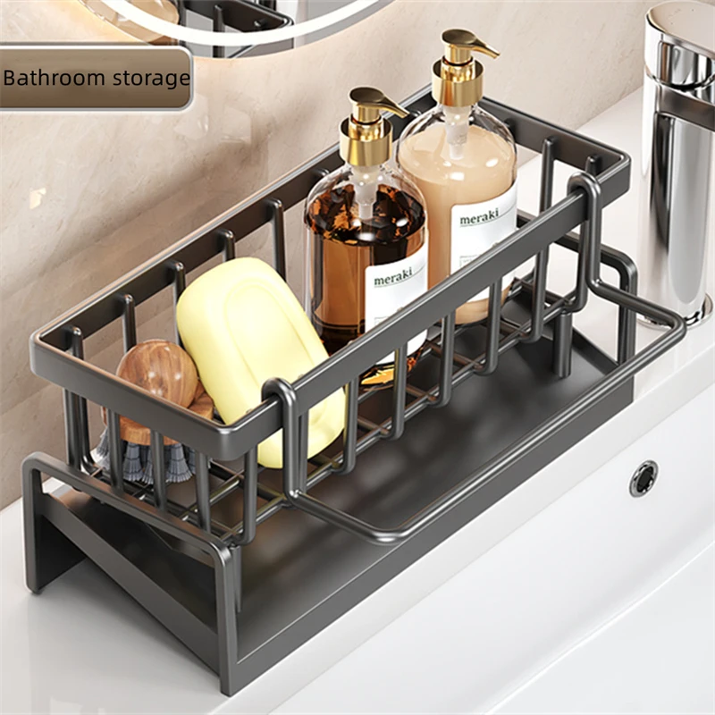 Einlagige Küche Abfluss Rack Küche Waschbecken Tuch Rack Badezimmer Arbeitsplatte Sortierung Und Lagerung Rack Bad Küche Zubehör