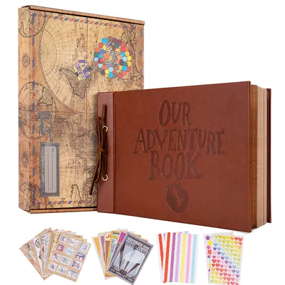 80 Pages Handmade DIY Vintage Kraft Photo Album Our Adventure Book Travel Diary Book Mother's Day Photo Book Cozy Gifts