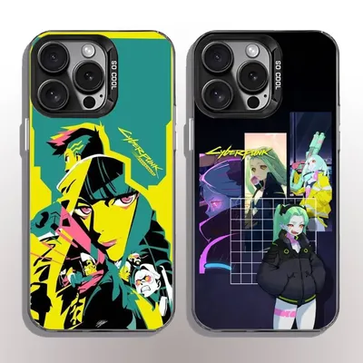 Coole C-Cyberpunk E-EdgerunnersS Handyhülle Handyhülle für iPhone 11-16 Pro Max Bunte rutschfeste Anti-Fingerabdruck-Beschichtung