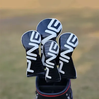 Ping Master Set Universal with Ball Tee Golf Club Head Cover,Golf Club Head Covers for Driver,Fairway Woods and Hybrid Black