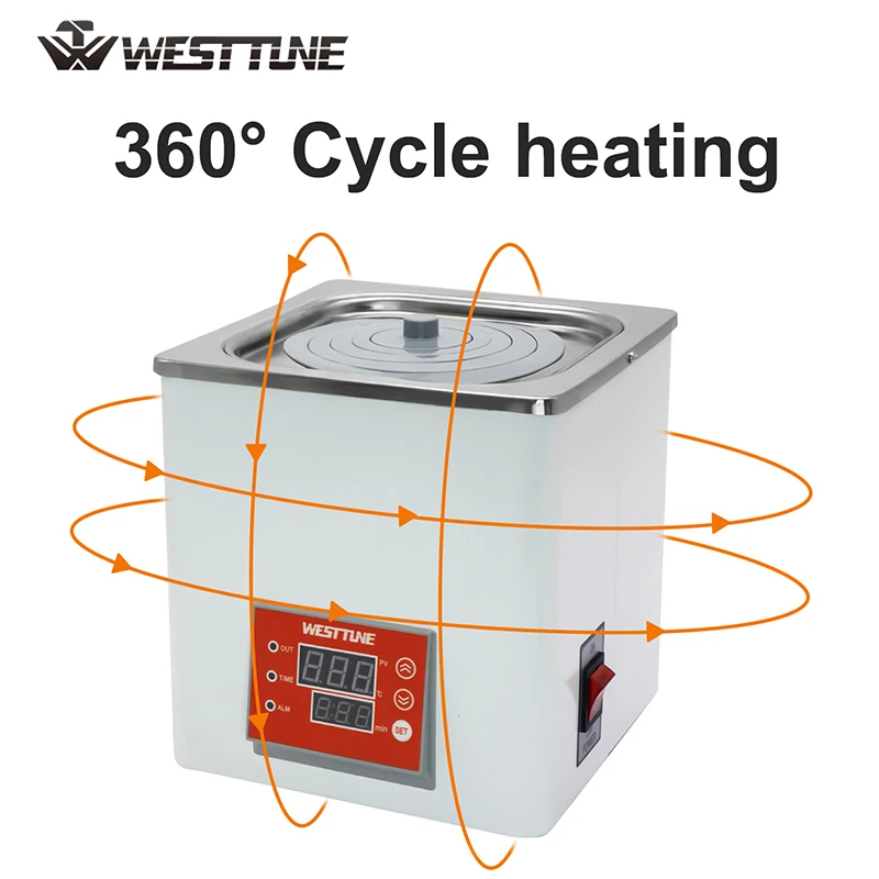 Westtune Labor-Wasserbad-Heizung, Thermostatgeräte, 3 l Fassungsvermögen, Laborausrüstung, Thermostat, Tank, Digitalanzeige, Heizung Image