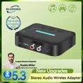 Nuovi aggiornamenti, adattatore ricevitore audio USB Bluetooth 5.3, musica stereo wireless, supporto RCA R/L 3.5MM, riproduzione U-disk per amplificatore altoparlante desktop
