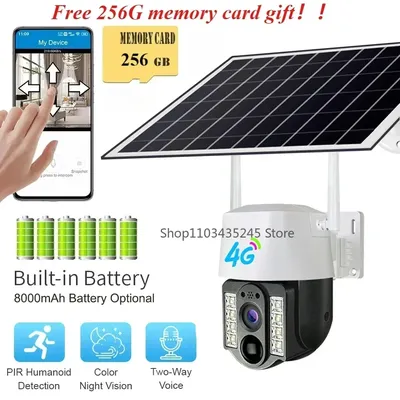 4G Sim Solar Kamera Outdoor Wireless IP Camara Low Powered Batterie PIR Bewegungserkennung Wasserdichte CCTV Home Security Schutz