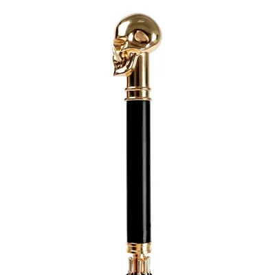 Golden Skull Ebony Umbrella Retro Luxury Long Handle Sunny Umbrellas UV Protection Men Women Business Parasol Gentleman Gifts